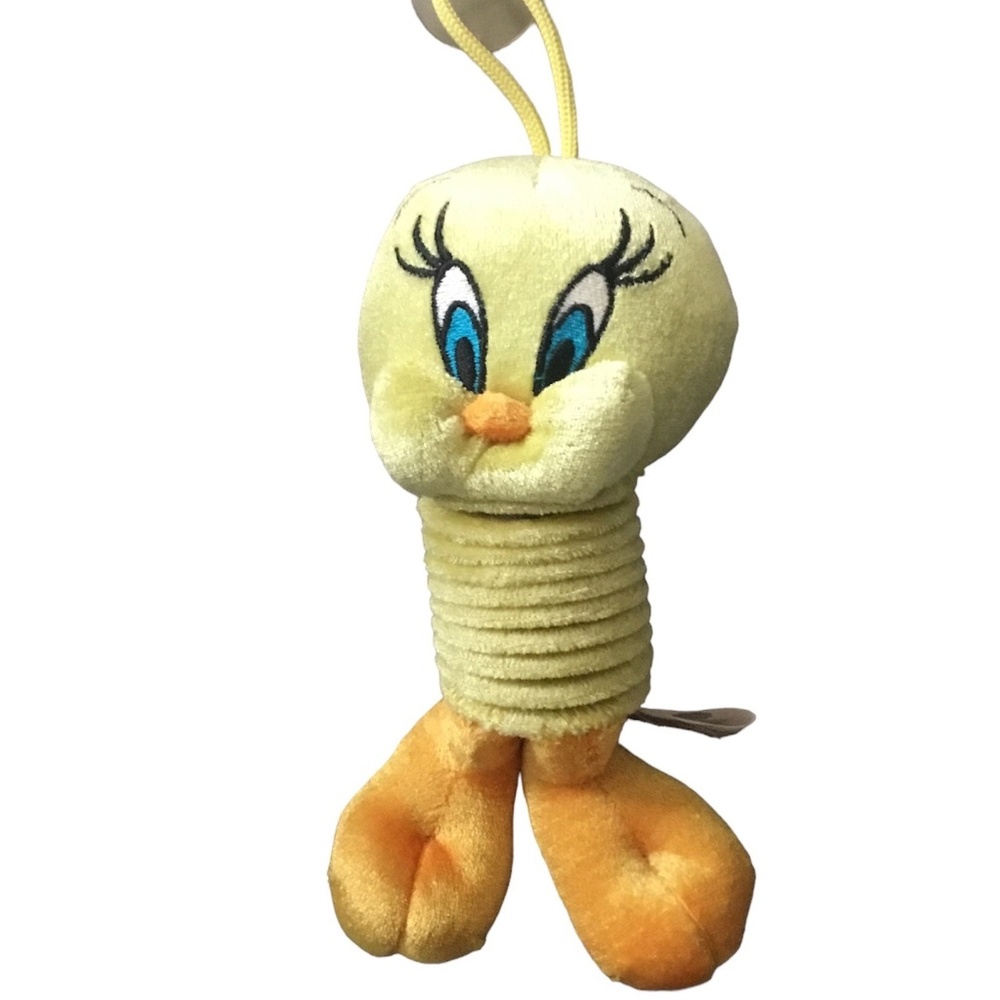 Tweety Bird tweety pie slinky window hanger, soft toy Six Flags 2001